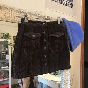 Brown corduroy skirt